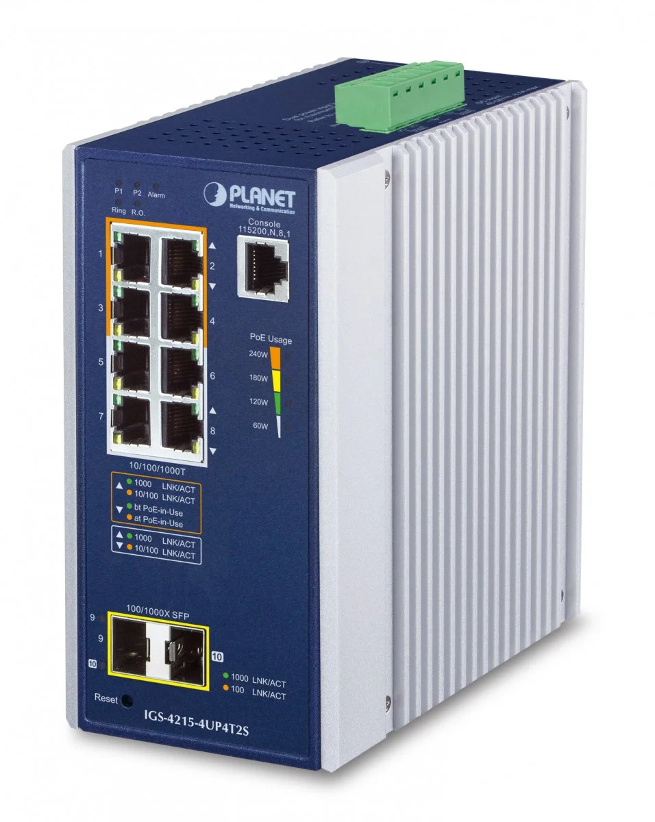 PLANET IGUP-2205AT Industrial 95W PoE++ Media Converter in Qatar